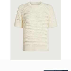 Varley Cream Knit Short Sleeve Sweater